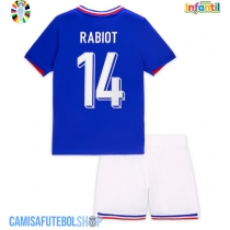 Camisa de time de futebol França Adrien Rabiot #14 Replicas 1º Equipamento Infantil Europeu 2024 Manga Curta (+ Calças curtas)